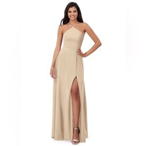 Azazie Bailey Champagne Bridesmaid Dress